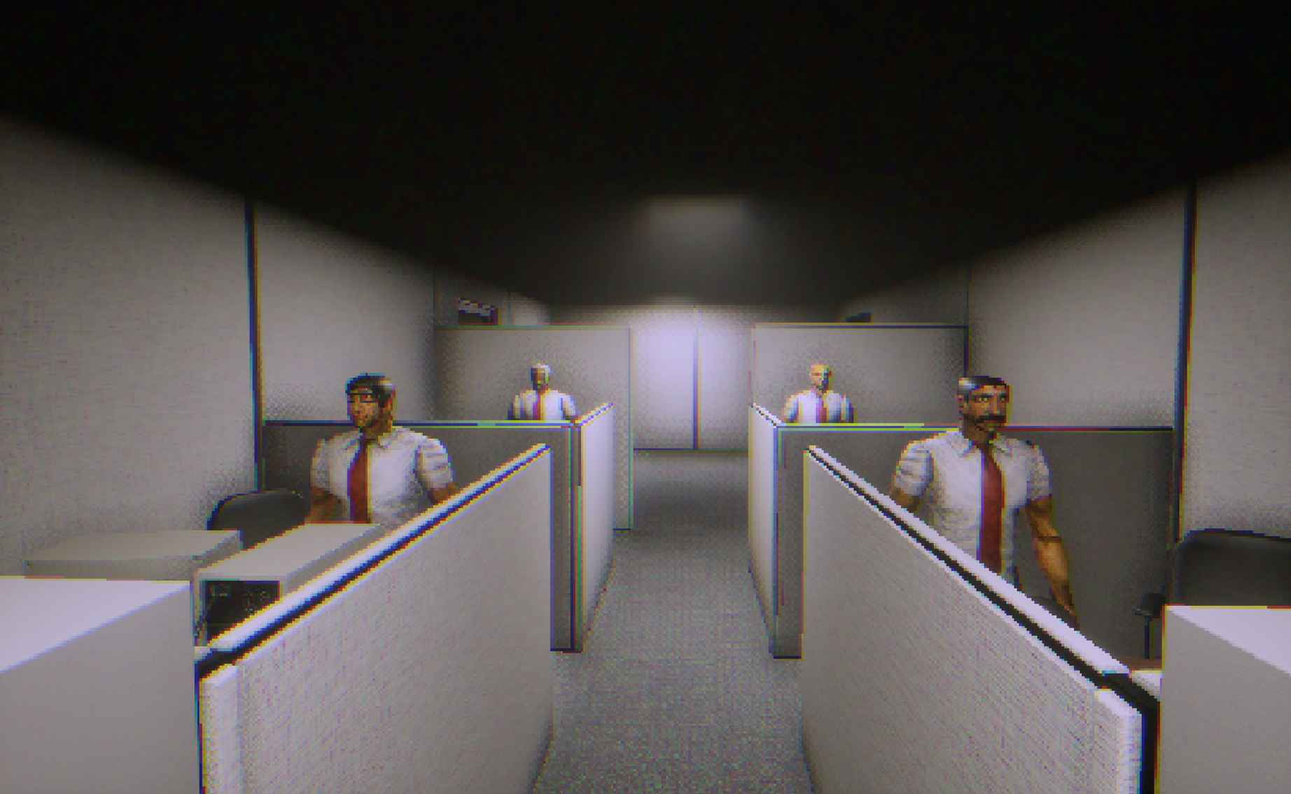 Players exploring an office